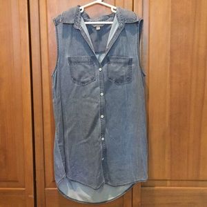Blue flowy tank